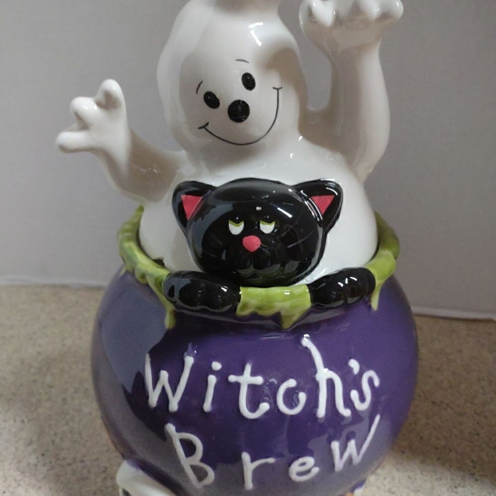 David's Cookie Jar Halloween Black Cat Ghost